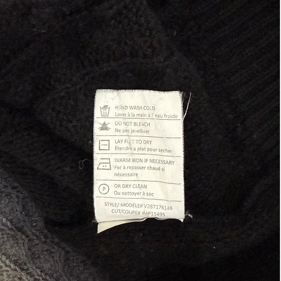 Vince Wool Cashmere Ombre Knit Sweater Women's M Black Grey White Cable Knit - Picture 7 of 7